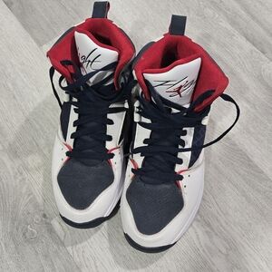 Men's High-Top Sneakers - Black, White, and Red